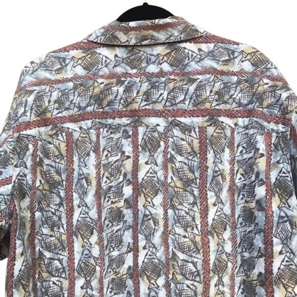 Woolrich Outdoor Wear Fish Shirt Hawaiian Style Vintage Oxford Shirt Size XL - Picture 7 of 8